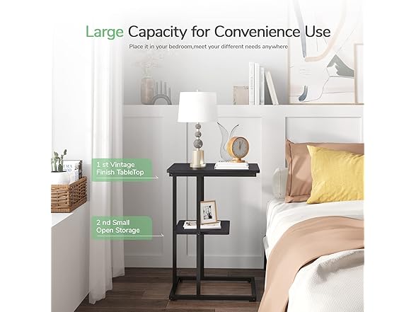 Novilla Snack Side Table C Shaped End Table