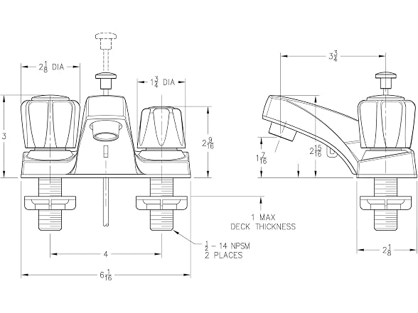 Pfirst Series 2-Handle 4" Centerset Bathroom Faucet