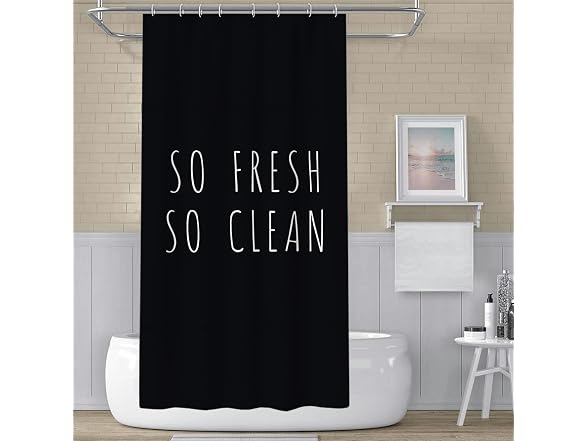 Yeele Black Shower Curtain