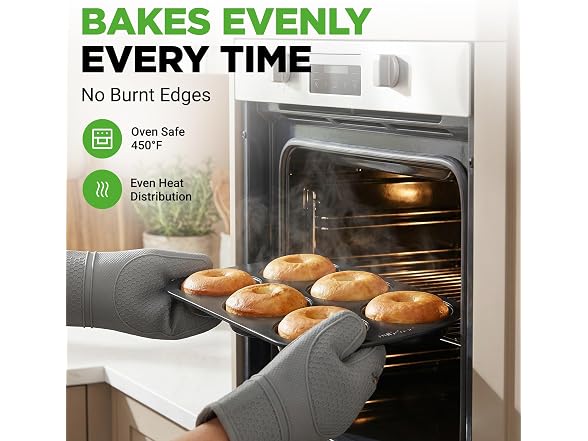 NutriChef Nonstick Donut Pans for Baking 