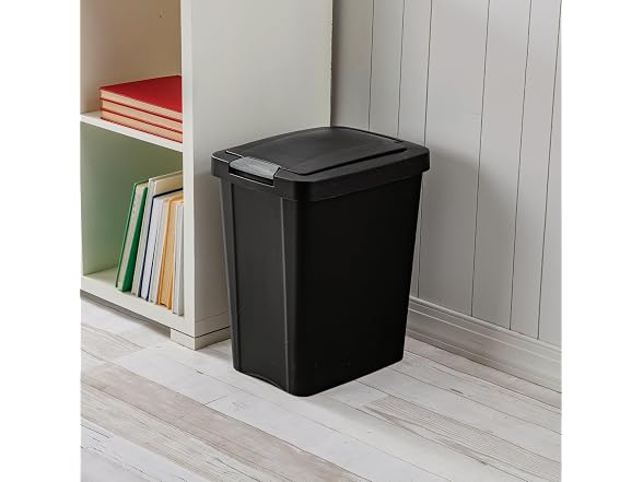 Sterilite 7.5 Gal. Black TouchTop Wastebasket