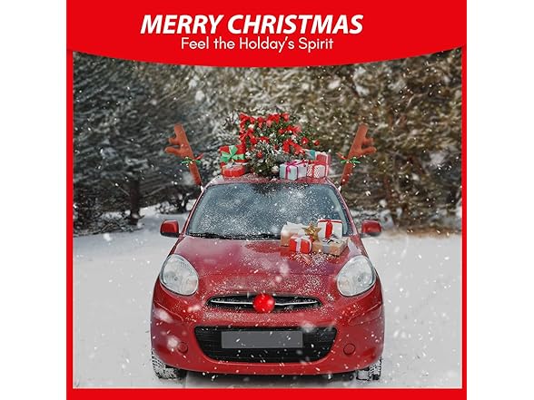 Zone Tech GA0080 Car Reindeer Antlers and Nose Set Red/Brown