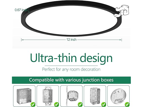 Brightever LED Ceiling Light Flush Mount, Dimmable