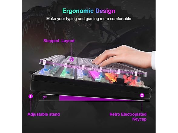 TROCHIN Typewriter Style Gaming Keyboard
