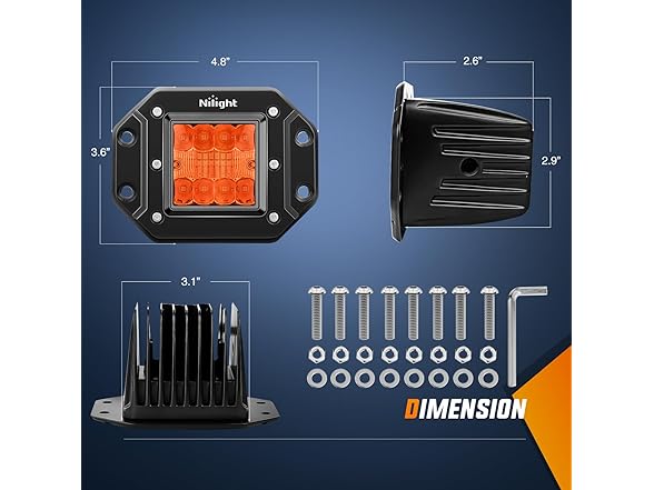 Nilight Flush Mount LED Light Pods 2 PCS