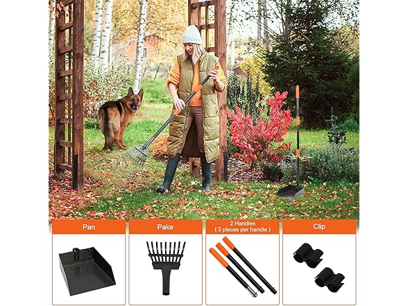 SZHLUX Dog Pooper Scooper Rake Set