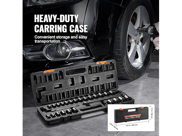 VEVOR 29 Piece Shallow 3/8" Drive Impact Socket Set