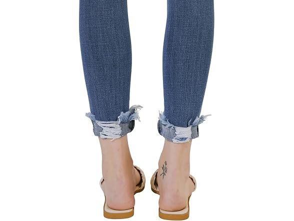Kan Can Women (28) Mid-Rise Ankle Frayed Jeans
