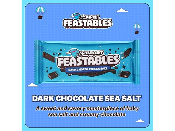 Feastables Dark Choc Sea Salt Bar 10ct 2