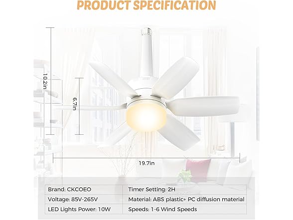 Ceiling Fan with Lights and Remote Control