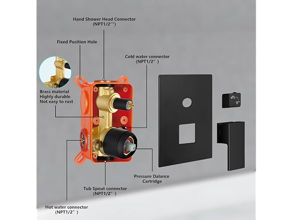 Dollate Wall Mount Bathtub Faucet Bath Tub Faucet Set