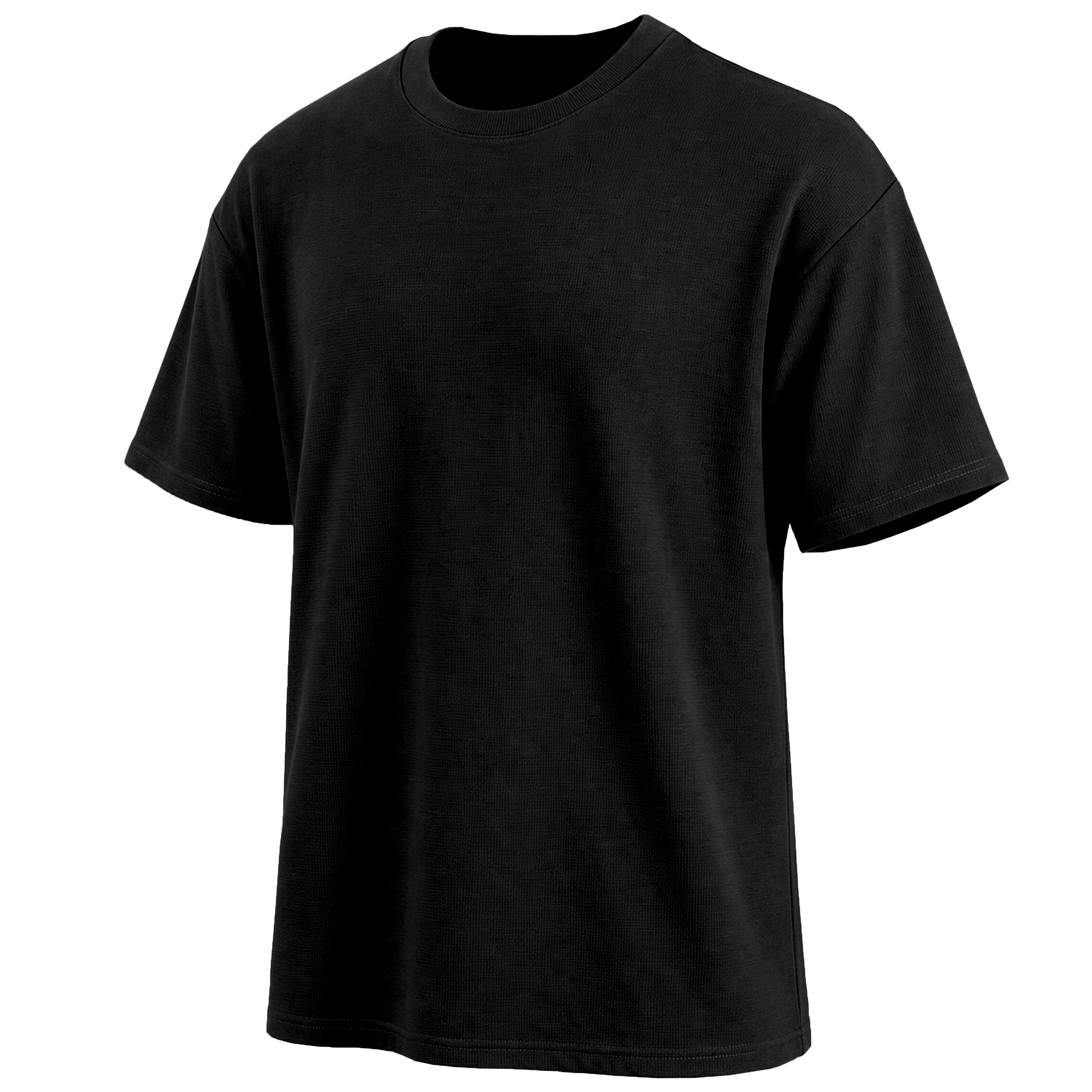 5Pk Mens Waffle Knit Drop Shoulder Tee - Gallery 25