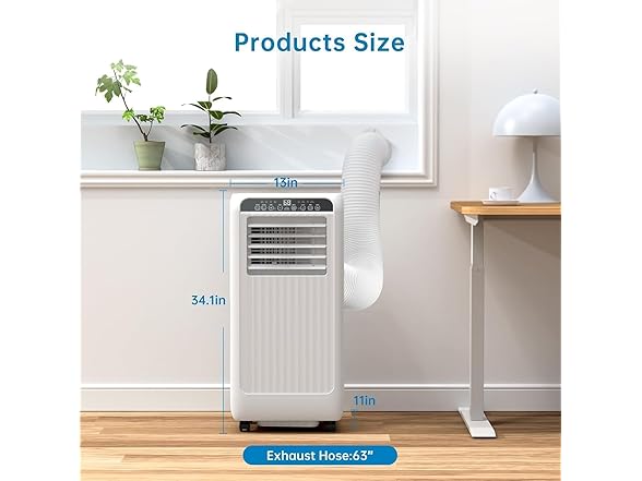 TranquilNest 8,000 BTU Portable 3-in-1 Air Conditioner- B/W