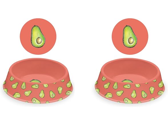 Abode Homewares Fun Food Melamine Avocado Pet Bowl -