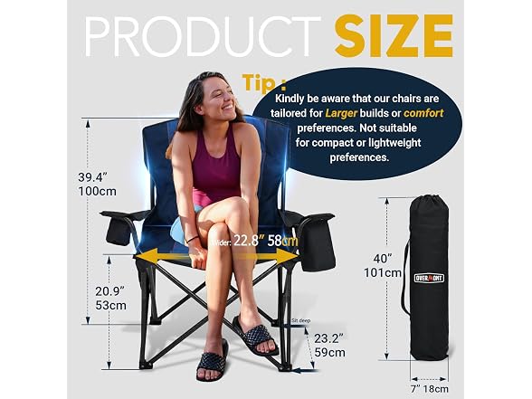 Overmont Oversized Camping Chair 450lb