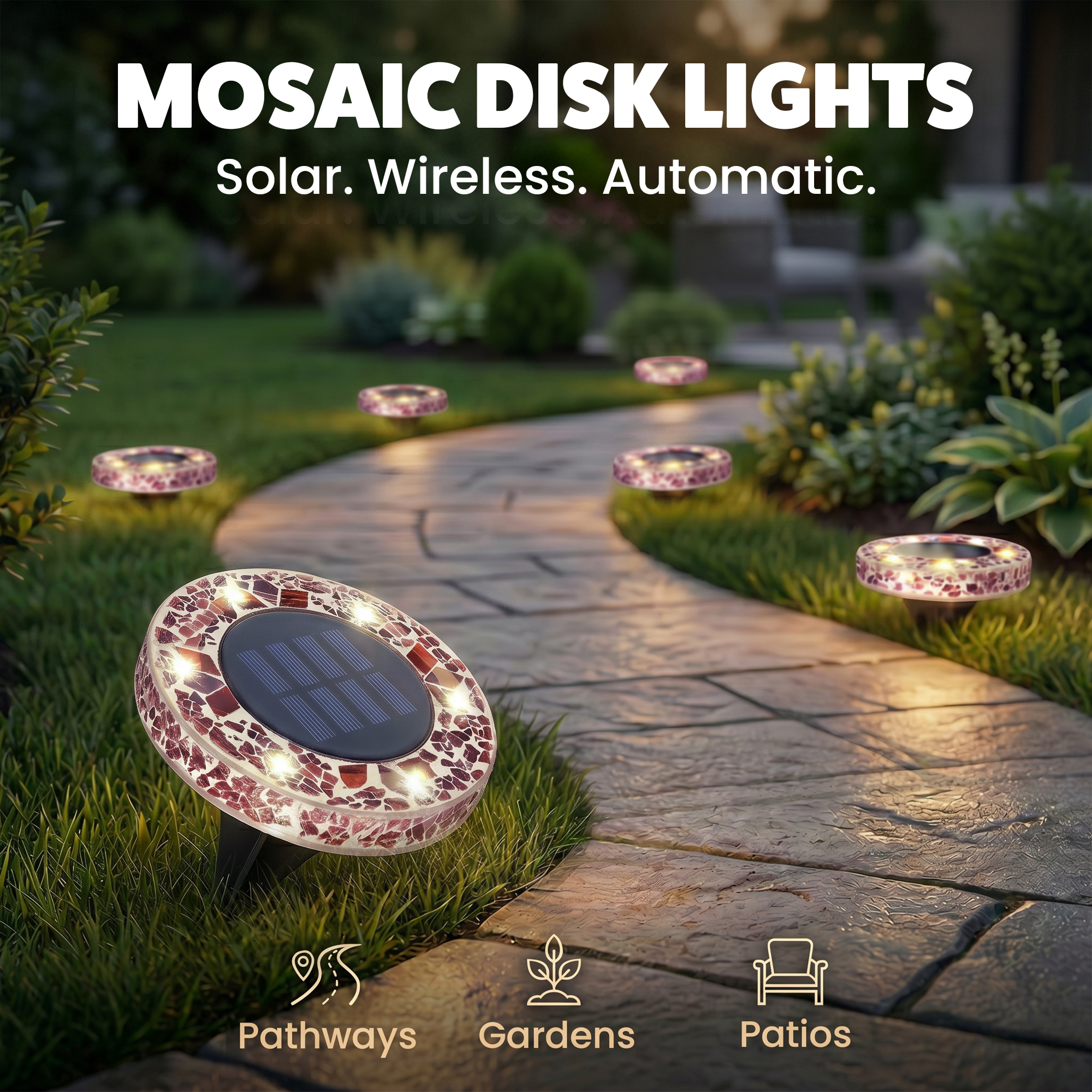 4Pack Mosaic Disk Light - Gallery 31