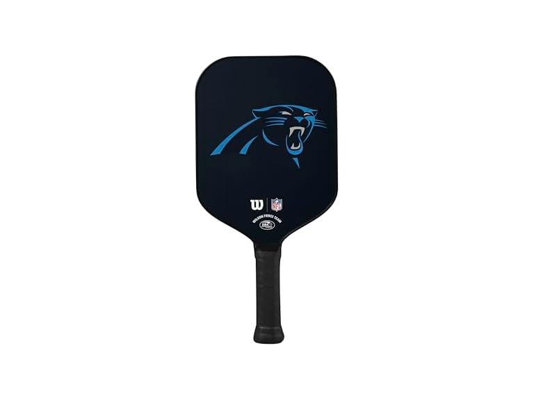 Wilson NFL Collection Fierce Team Pickleball Paddle - Grip Size 2-4 1/4", Carolina Panthers