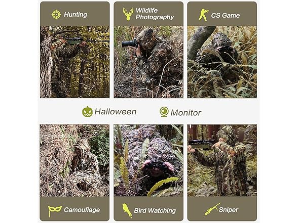 MOPHOTO 3D Leafy Ghillie Suit