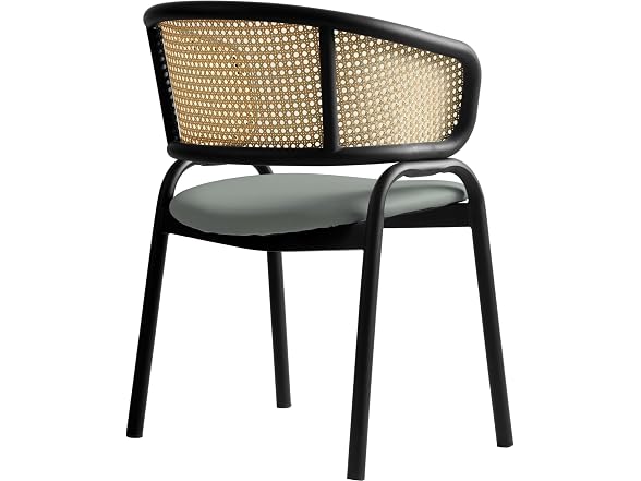 Leisuremod EC20GR-L Ervilla Leather Dining Chairs