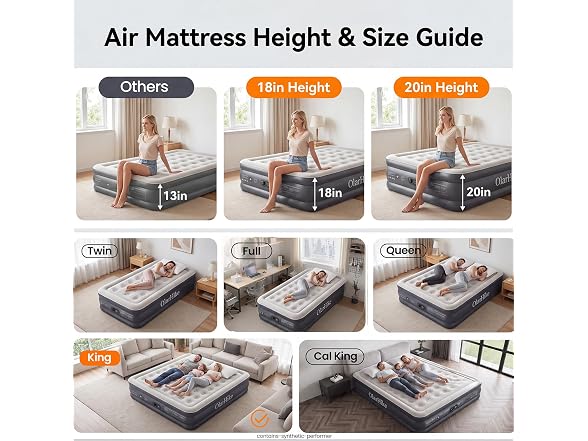 OlarHike 20in King Air Mattress 850lb
