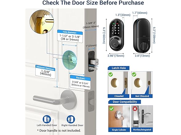 Veise RZ06 Smart Lock for Front Door