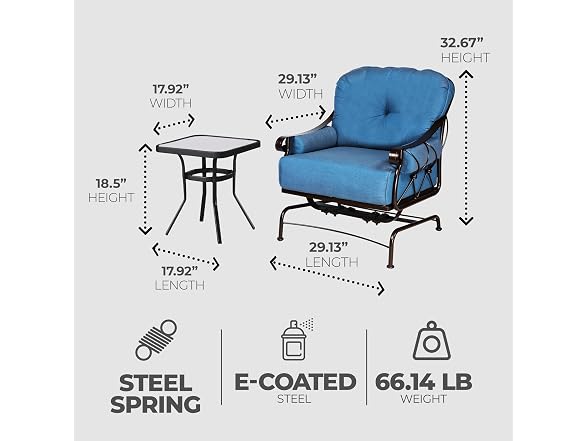 Four Seasons Courtyard Uptown 3 Piece Bistro Patio Furniture Set