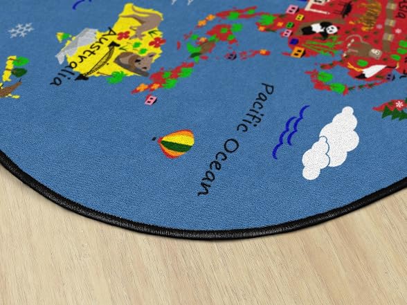 Flagship Carpets World Traveler Classroom Educational Area Rug