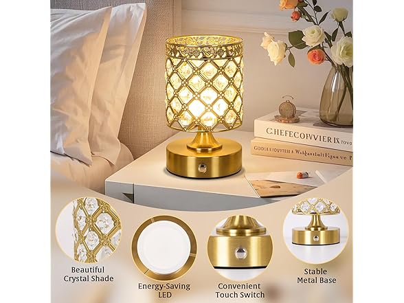 TOBUSA Gold Rechargeable Table Lamp