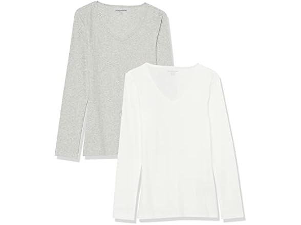 Amazon Essentials Women 2-Pack LS V-Neck