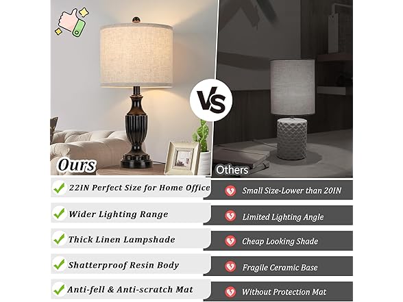 TOBUS Table Lamp Set of 2
