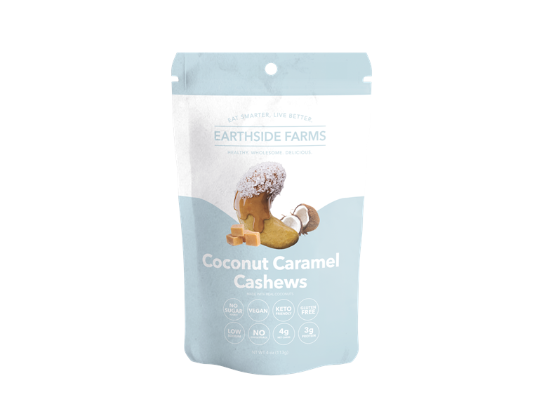 (10pk) Earthside Farms Coconut Caramel Cashews 4oz Bags