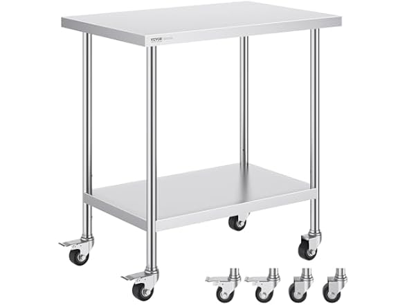 VEVOR Stainless Steel Work Table 24 x 36 x 38 Inch
