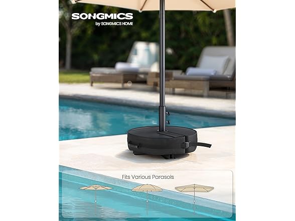 SONGMICS UGUB0041B01 Umbrella Base, Round, Black