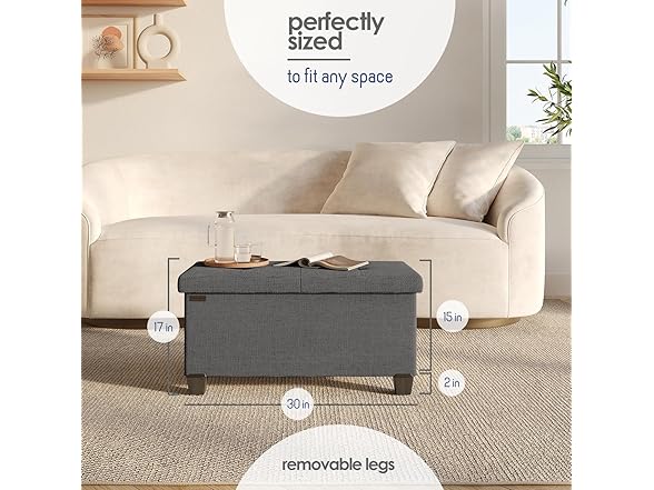 StorageBud 30" Ottoman Bench with Bins