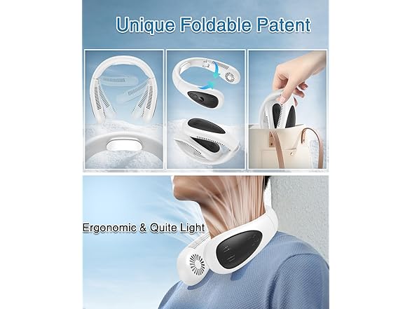 GAITIR Portable Neck Fan - White