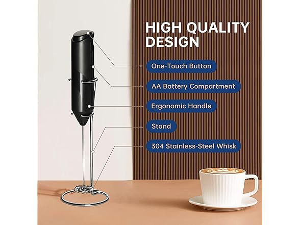 YSSOA Electric Milk Frother Handheld with Stand