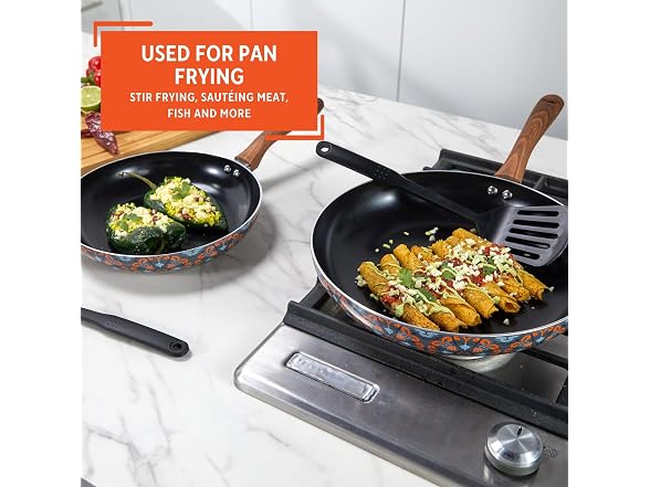 IMUSA 4 Piece 8 & 10 In Aluminum Black Ceramic Fry Pan Set
