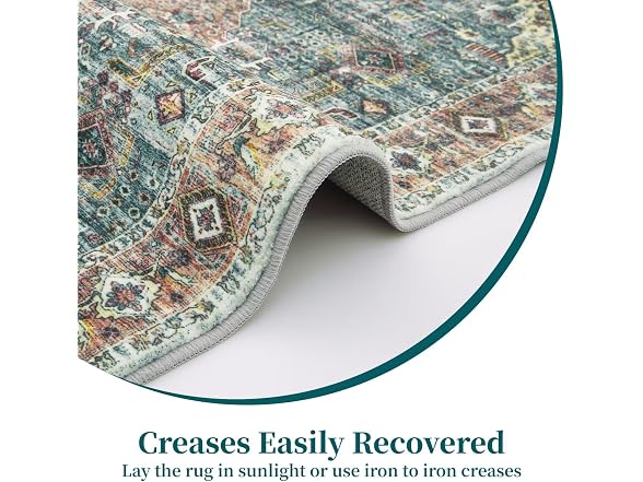 IMINROME 8x10 Vintage Area Rug, Green