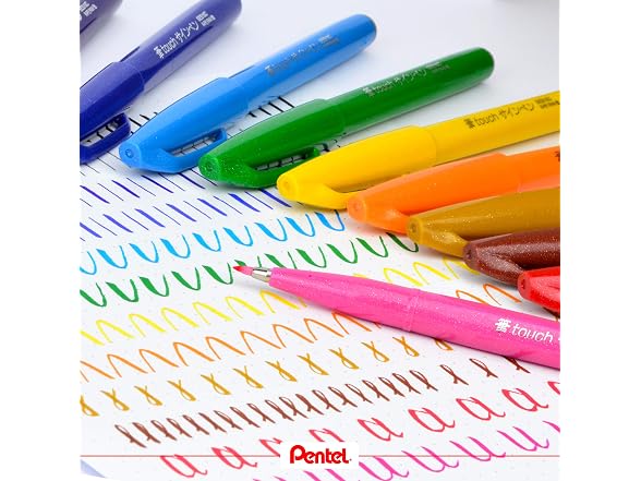 Pentel Brush Sign Pen SES15C-12 Fibre-Tip Pen 10 red