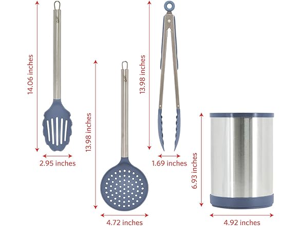 Glad Kitchen Utensils Set, 8pcs  Blue