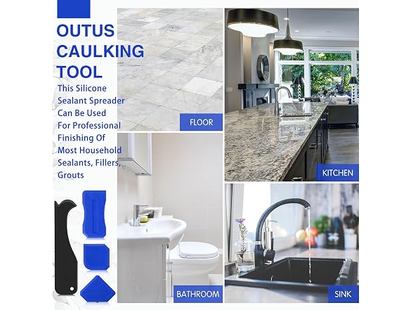 Outus CON-124 (2pk) 4pc Silicone Caulking Tool Set