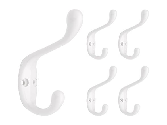 Franklin Brass 3 in. Heavy Duty (5-Pack) Coat and Hat Wall Hooks