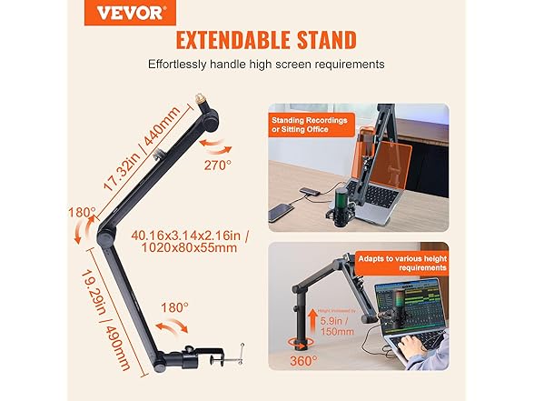 VEVOR Microphone Boom Arm with Desk Mount