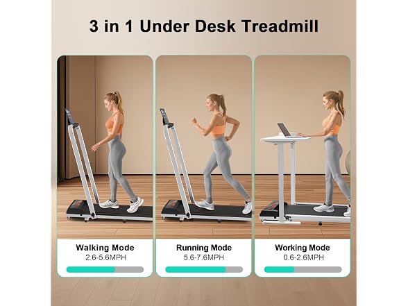 Moonfox Treadmill with Incline, 3 in 1 Under Desk Treadmill