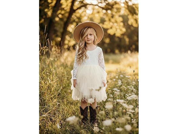 2Bunnies (3T) Girl Peony Lace Back A-Line Dress
