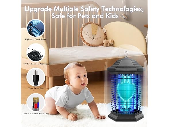 AMUFER 18W 4400V Bug Zapper 1/2 Acre