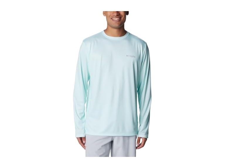 Columbia Men's Terminal Tackle PFG Fish Flag Long Sleeve, ICY Morn/Canyon Blue, XX-Large
