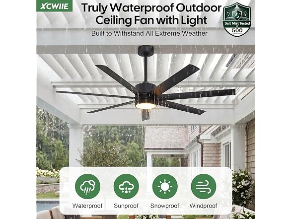 XCWIIE Waterproof Outdoor Ceiling Fan