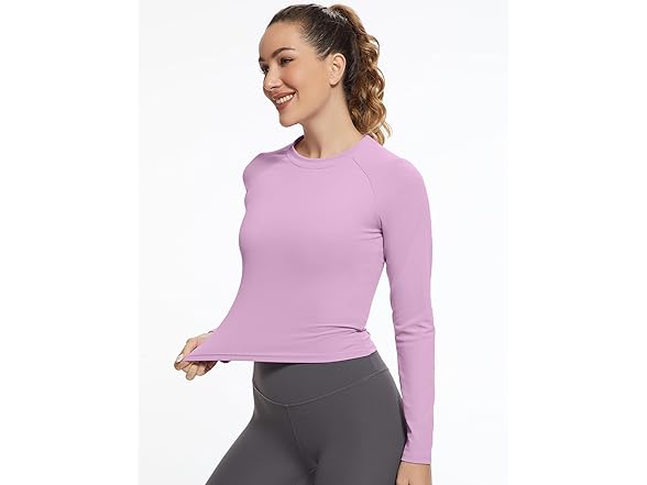 GGOV Womens LS Crop Workout Top (S)