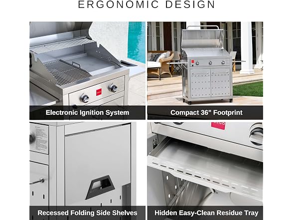 Fuego F36S-NG All 304SS Free Standing Gas Grill